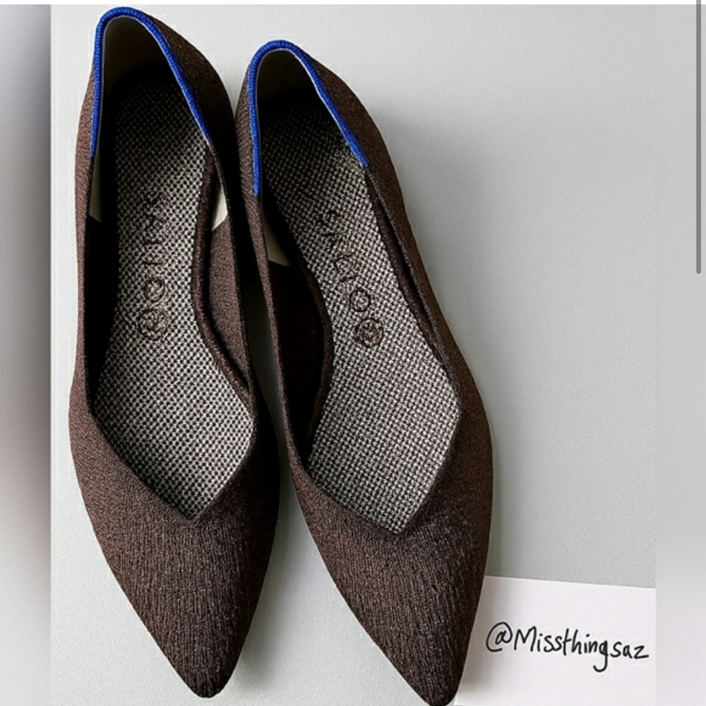 Rothy's 9 Truffle Python Brown Point Minimalist Balletcore Fall Career Travel